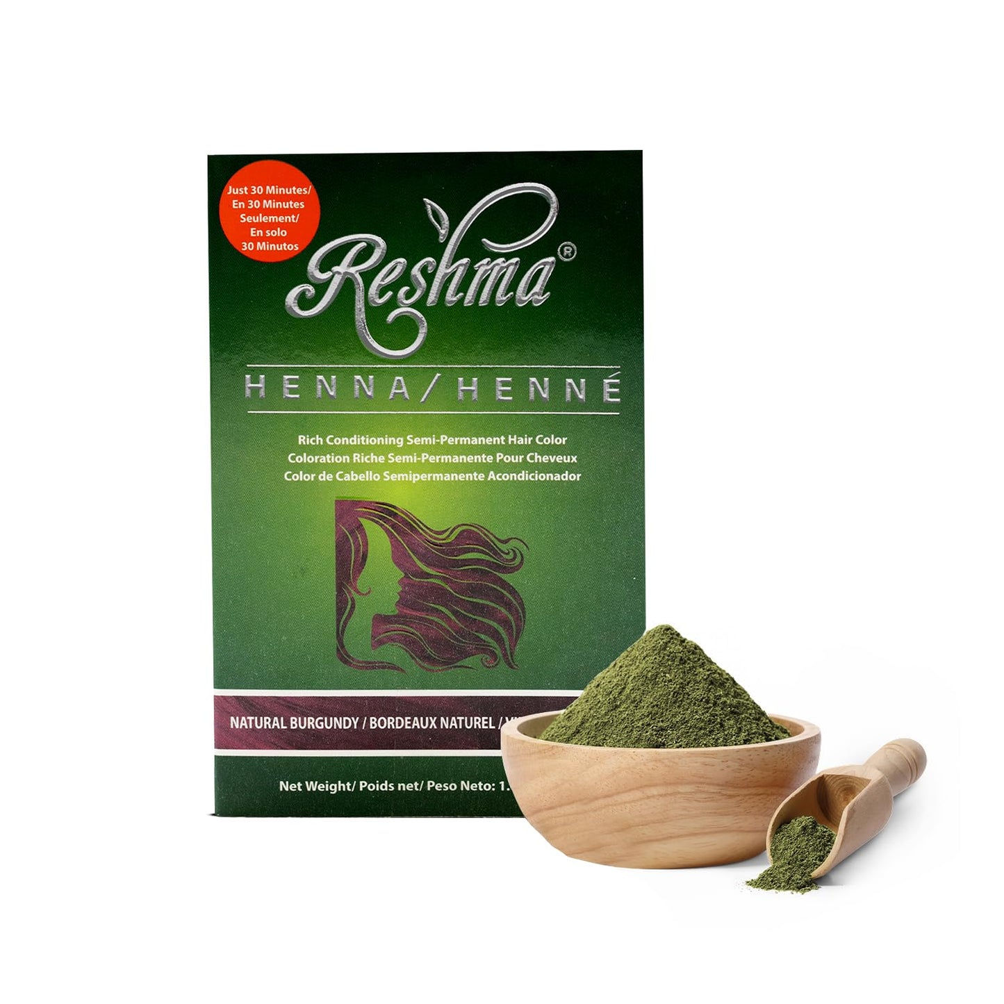 Reshma Beauty 30 Minute Henna Hair Color Infused with Plant-Based Lawsonia Inermis 100% Gray Coverage for Soft, Shiny Hair, Hair Dye-1.05 oz Pack of 1 Beauty & Personal Care Reshma Beauty