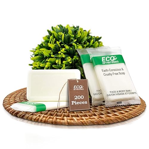 ECO amenities Bar Soap Pack - 200 Count, 1 oz Travel Body Bars - Individually Wrapped Hotel Guest Soaps for Travel Hygiene - Light Green Tea Scent Beauty & Personal Care ECO amenities