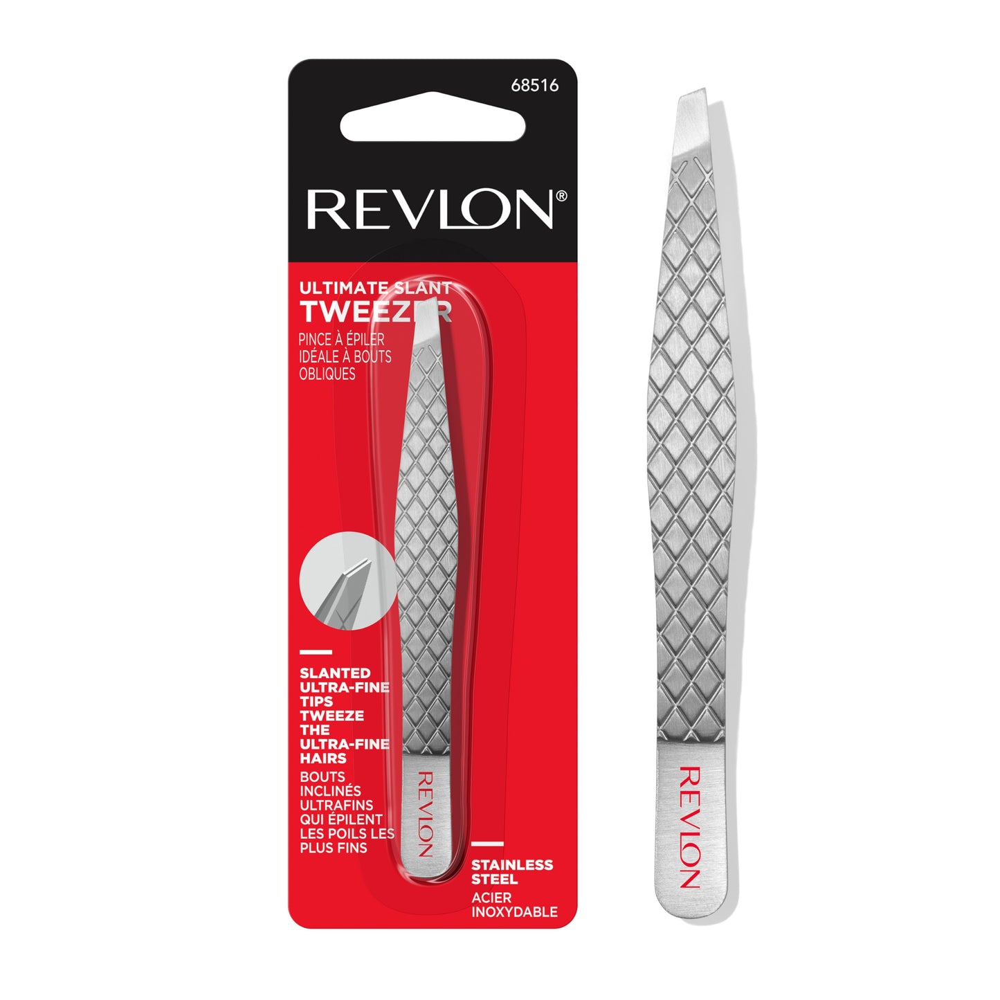 Revlon Ultimate Slant Tweezer, Hand-Finished Ultra-Fine Tips for Precise Hair Removal, Perfect for Tweezing The Tiniest Hairs, Made With Stainless Beauty & Personal Care REVLON