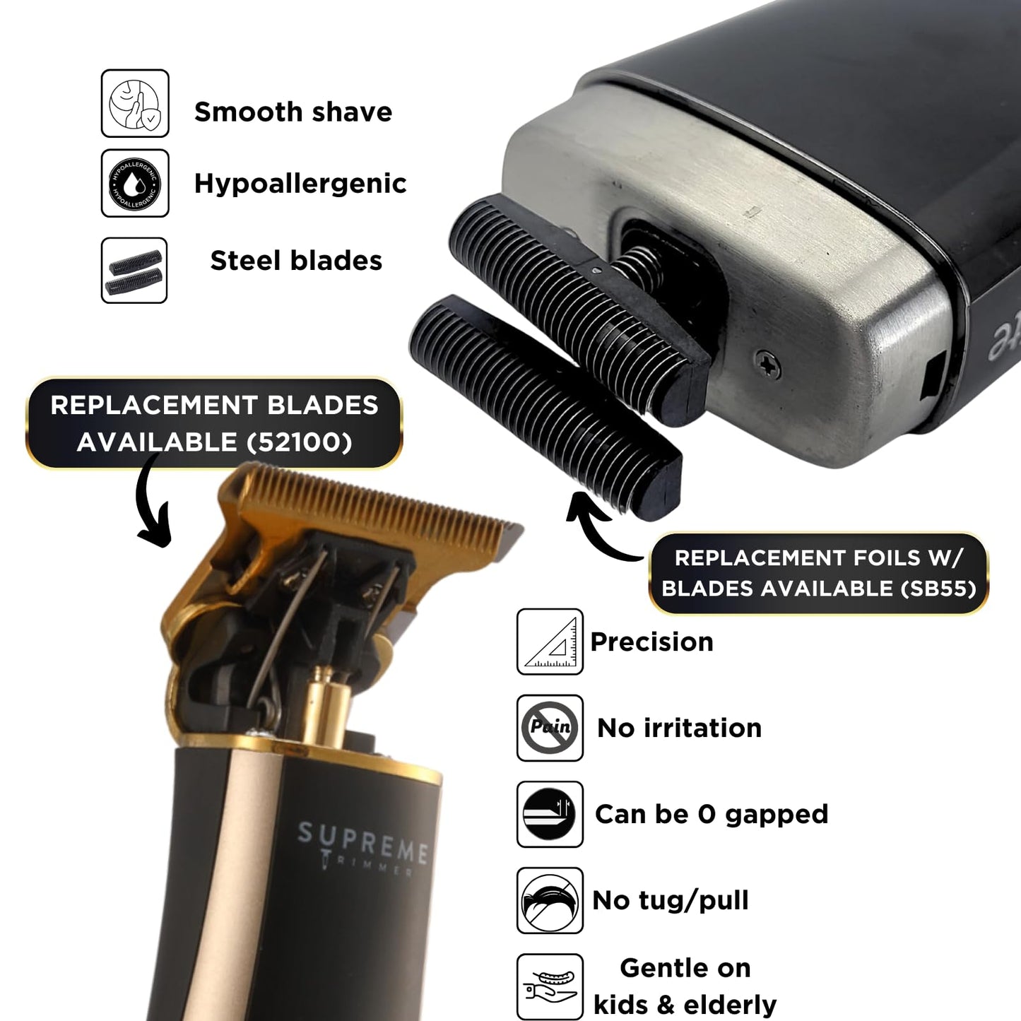 Supreme Trimmer 2-in-1 Crunch Lite Foil Shaver & T-Shaper Trimmer - ST5210 Beard Trimmer & STF600 Electric Razor - Travel Hair Trimmer Set - Black Beauty and Personal Care Supreme Trimmer