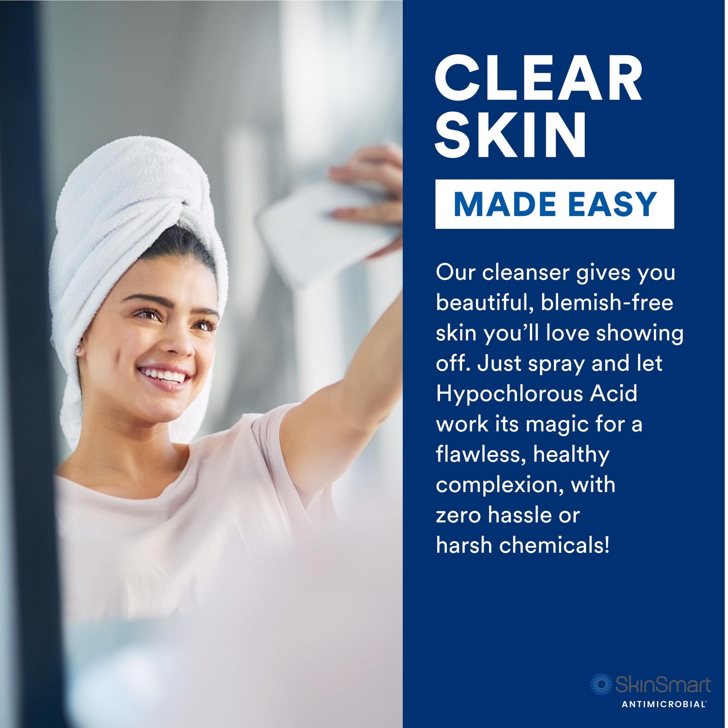 SkinSmart Antimicrobial Facial Cleanser for Breakouts & Blemishes; Hypochlorous Acid Formula Targets Bacteria to Reduce Skin Irritation and Flush Beauty & Personal Care SkinSmart Antimicrobial