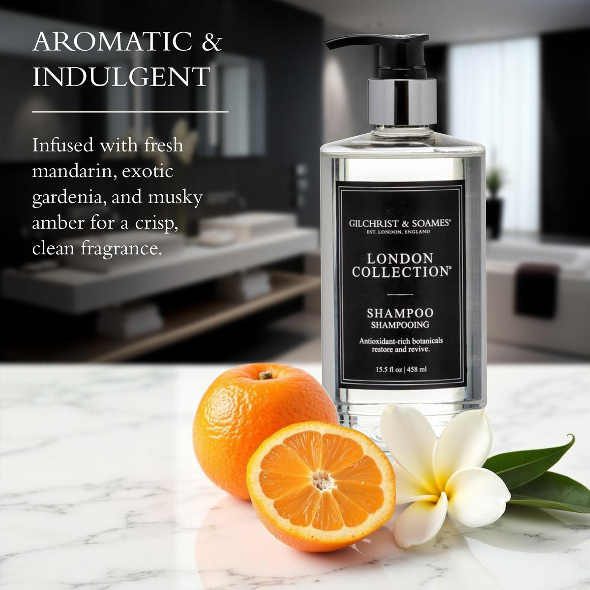 Gilchrist & Soames London Collection Shampoo - Pure, Sulfate Free, Paraben Free, Cruelty Free Formula for All Hair Types, Gentle Clarifying &
