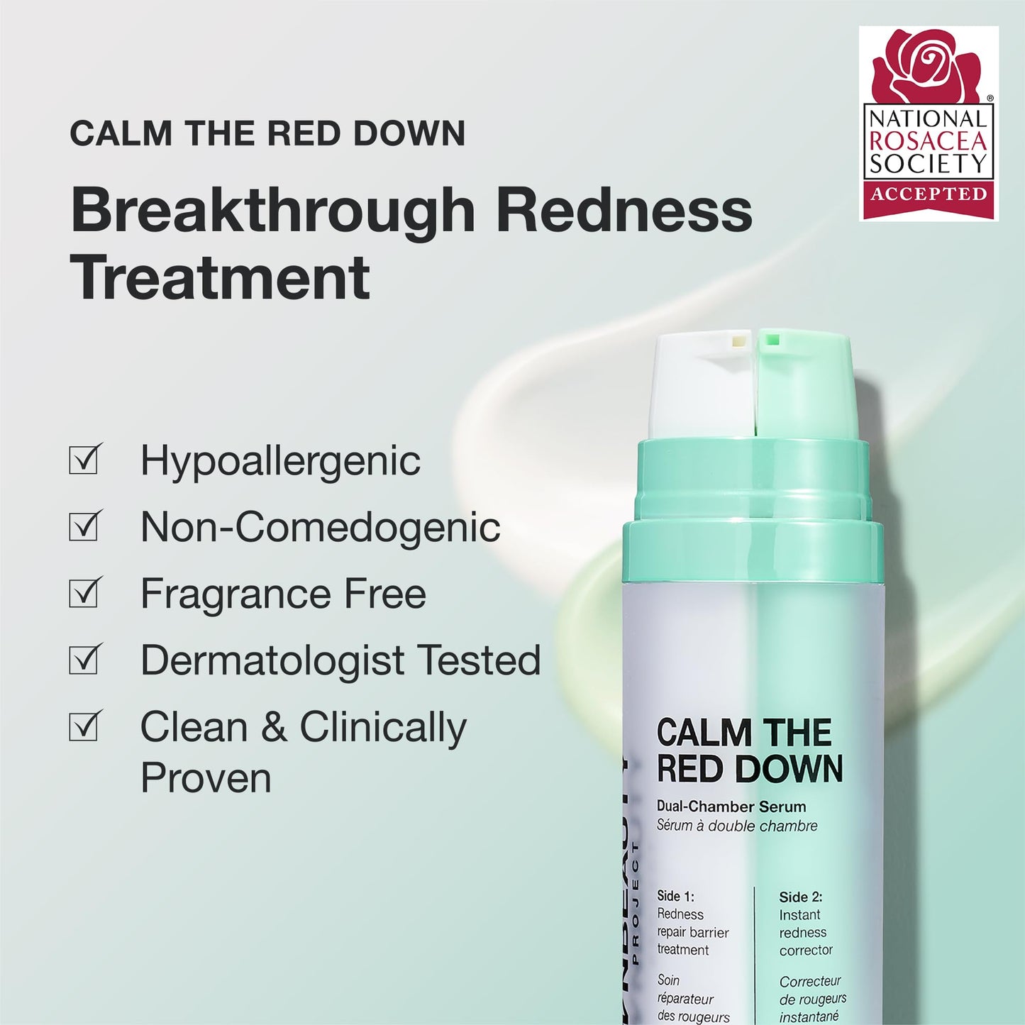 INNBEAUTY Project Calm The Red Down Dual Chamber Serum for Redness, Soothing & Skin Barrier Support, 1.7 OZ (50ml) Beauty & Personal Care Innbeauty Project
