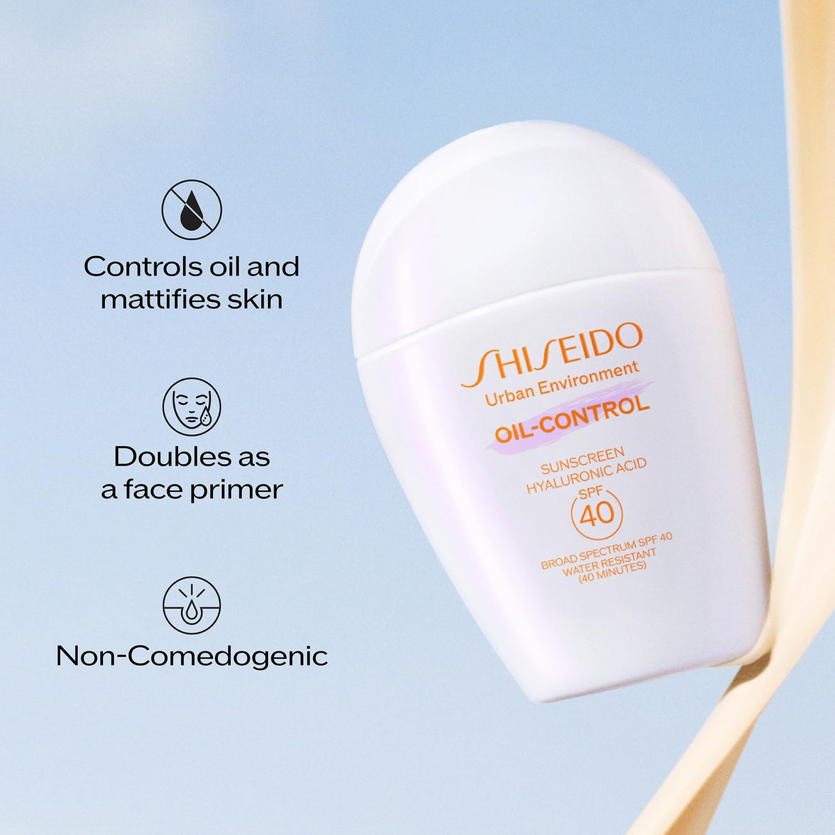 Shiseido Urban Environment Oil-Control Sunscreen - Protects, Hydrates, Mattifies & Works as Face Primer - Water Resistant for 40 Minutes