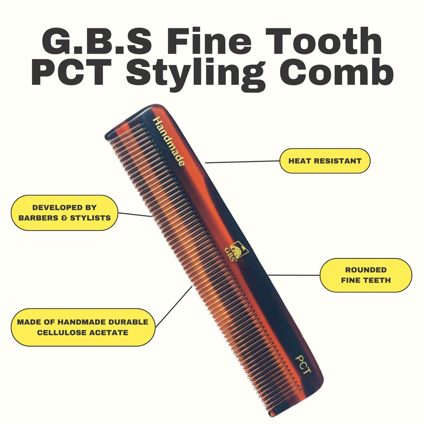 G.B.S GENTS Unscented Mustache Wax Grooming Kit - Extra Strong Hold Wax Tin, 5” Tortoise Shell Cellulose Acetate Comb & Mini Mustache Beard Pocket Beauty and Personal Care G.B.S
