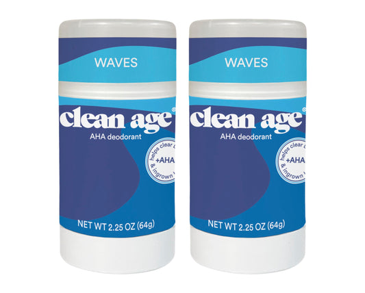 Clean Age Aluminum Free Deodorant, Waves Scent, 2.25oz 2 Pack, Teen Deodorant for Boys and Girls, Paraben Free, No Aluminum for Sensitive Skin, Beauty and Personal Care CLEAN AGE