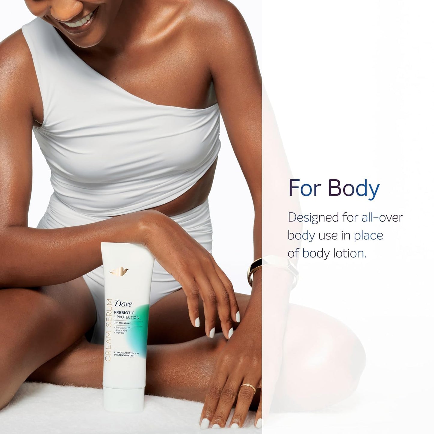Dove Body Cream Serum Prebiotic + Protection for Dry, Sensitive Skin, with Pro-Vitamin B5, Stearic Acid and Peptides Lotion, 8 oz Beauty & Personal Care Dove