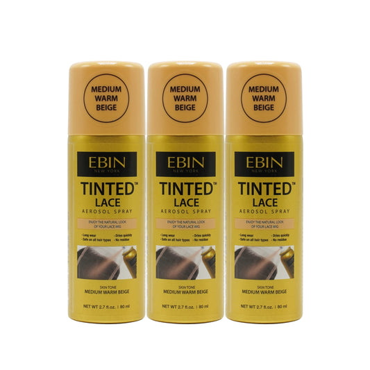 EBIN NEW YORK Tinted Lace Aerosol Spray 3pack - Medium Warm Beige 2.7 Oz/ 80 mL | Quick Dry, Water-Resistant, No Residue, Even Spray, Matching Skin Beauty & Personal Care EBIN NEW YORK