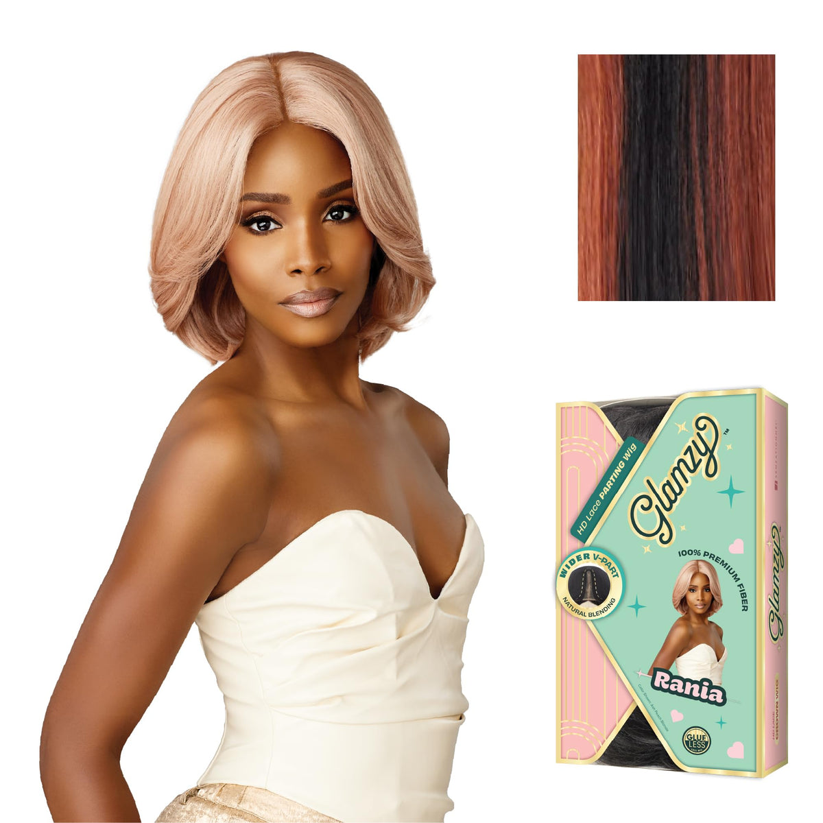 Sensationnel Glamzy Lace Part Wig-Rania, HBCOPPER/1