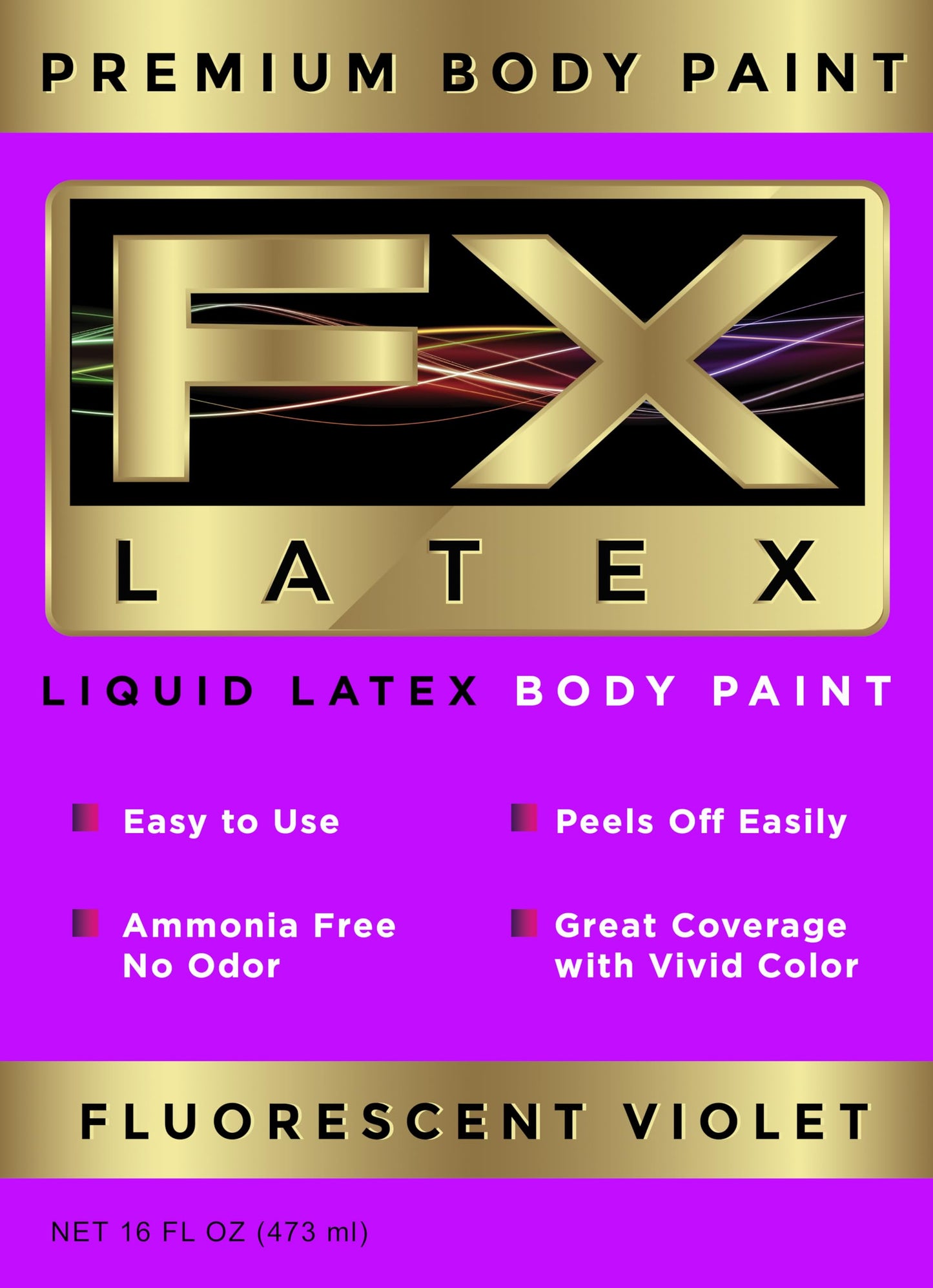 Liquid Latex - Face and Body Paint, Ammonia Free, Easy On and Off, Cosplay Makeup, Create Professional Monster, Zombie Arts 16 Oz (Fluorescent Violet) Beauty & Personal Care Liquid Latex Fashions