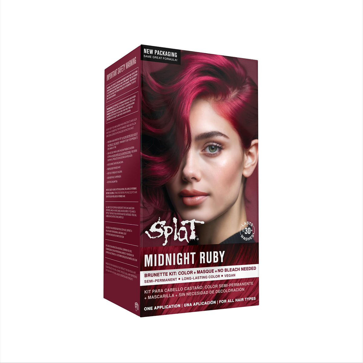 Splat Vegan and Cruelty-Free Semi-Permanent Hair Color Dye (6 Fl Oz, MIDNIGHT RUBY) Beauty & Personal Care Splat