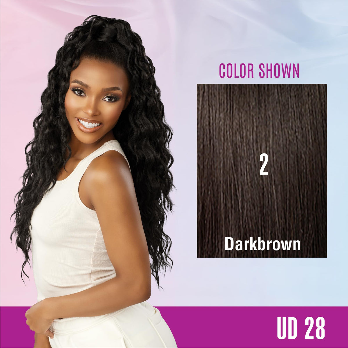 Sensationnel Instant Updown Halfwig Pony-Iud 28, 2 DARKBROWN