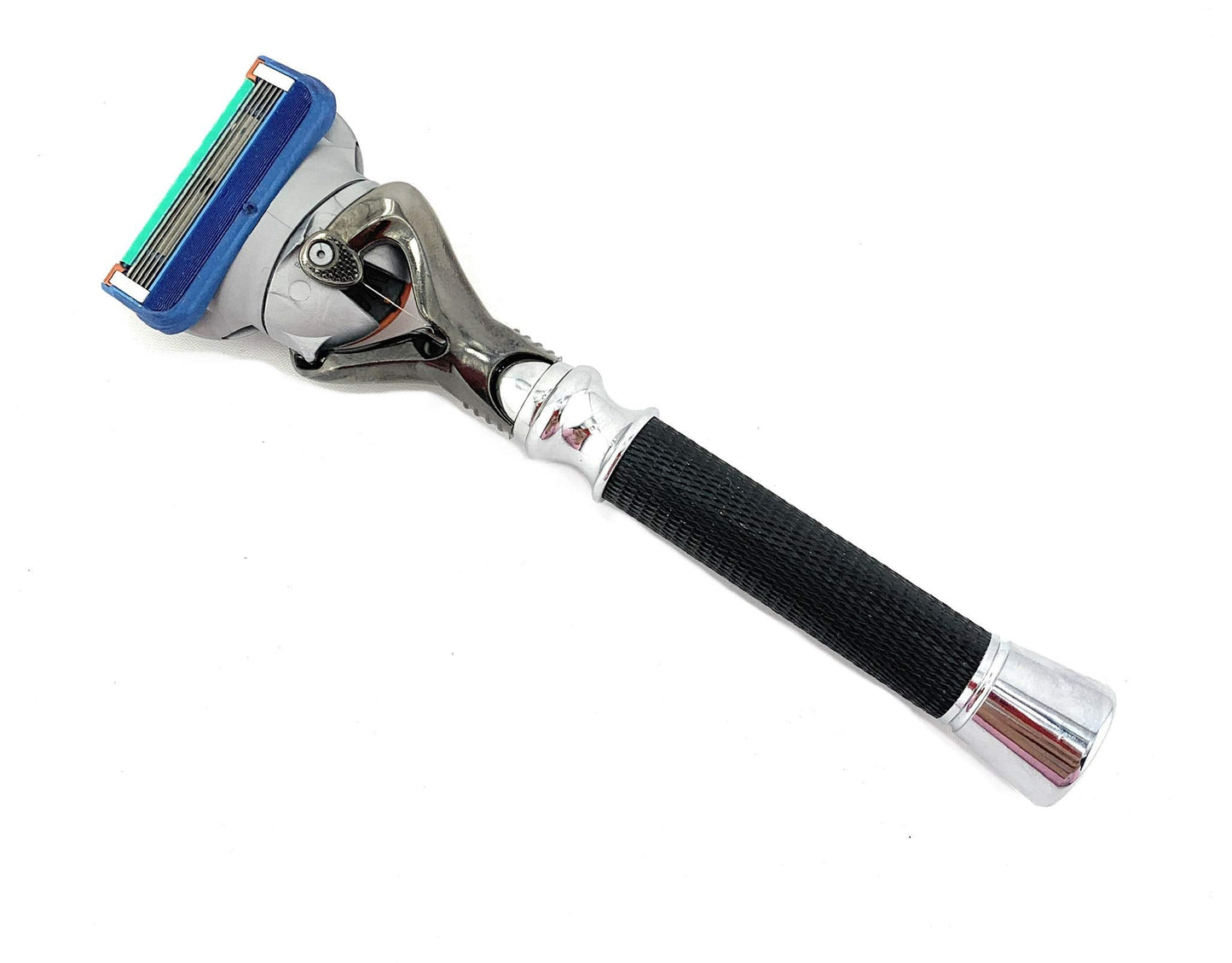 G.B.S Men's Grooming Deluxe Razor, Anti Slip Long Textured Handle, Stainless Chrome Gunmetal Black Beauty and Personal Care G.B.S