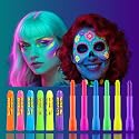 Glow In The Dark Body Paint, 6 PCS Glow In The Dark Under Uv Black Light Sticks Makeup Neon Face Painting Kits For Adult Halloween Festival Accessory Beauty & Personal Care YLOGUY