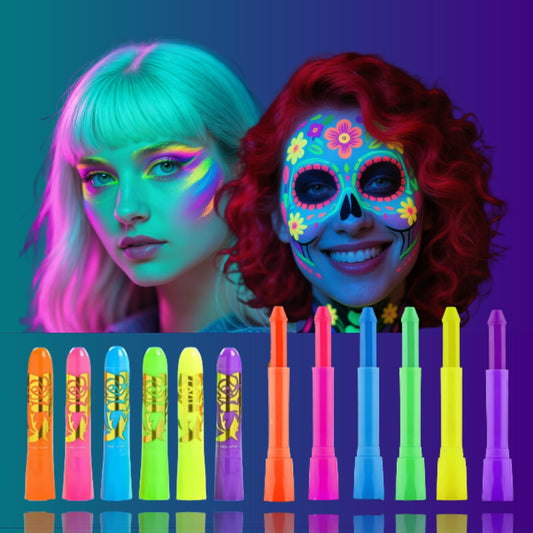 Glow In The Dark Body Paint, 6 PCS Glow In The Dark Under Uv Black Light Sticks Makeup Neon Face Painting Kits For Adult Halloween Festival Accessory Beauty & Personal Care YLOGUY