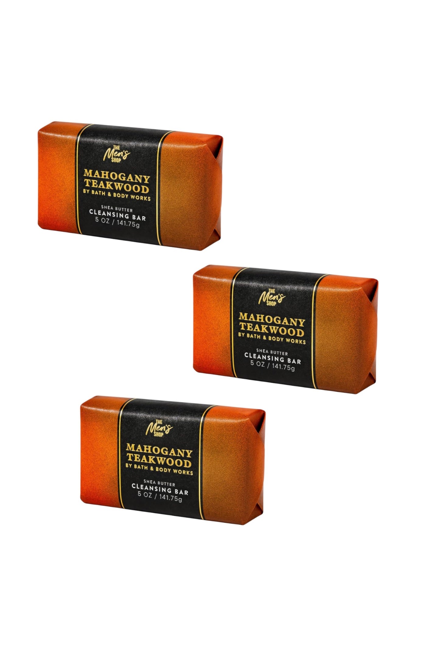Bath & Body Works Mahogany Teakwood Shea Butter Cleansing Bar - 3 Pack - Mahogany, Oak & Lavender Scent - 5 oz Each Beauty & Personal Care Bath & Body Works