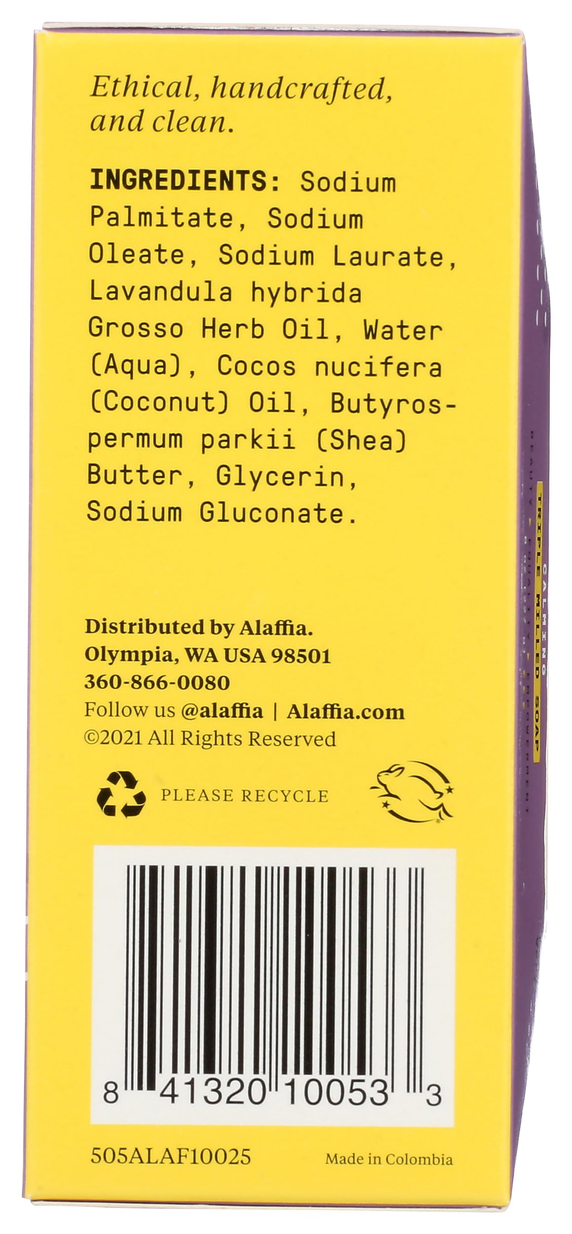 Alaffia Lavender Everyday Shea Bar Soap, 8 OZ Beauty & Personal Care Alaffia