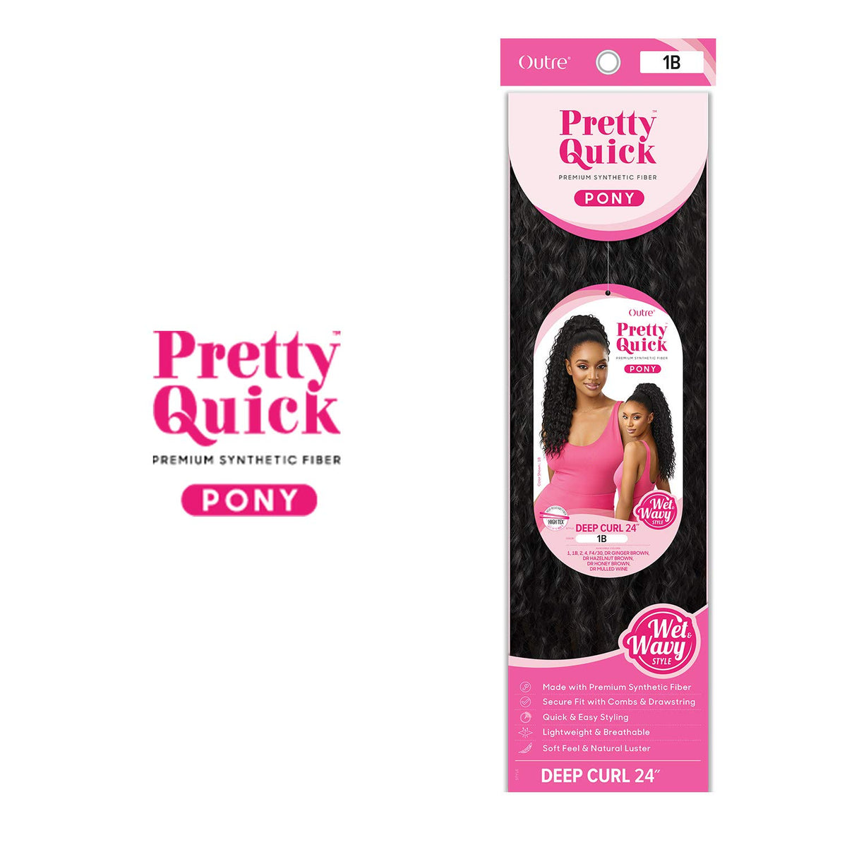 Outre Ponytail Pretty Quick Deep Curl 24" (DRHAZBRN)