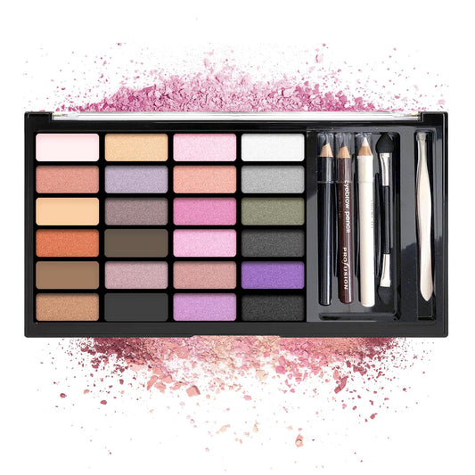 Profusion Cosmetics 24 Shades Eyeshadow Palette - Complete Eye Makeup Kit with Brow & Eyeliner Pencils, Dual Foam Applicator and Tweezers… Beauty & Personal Care Profusion Cosmetics