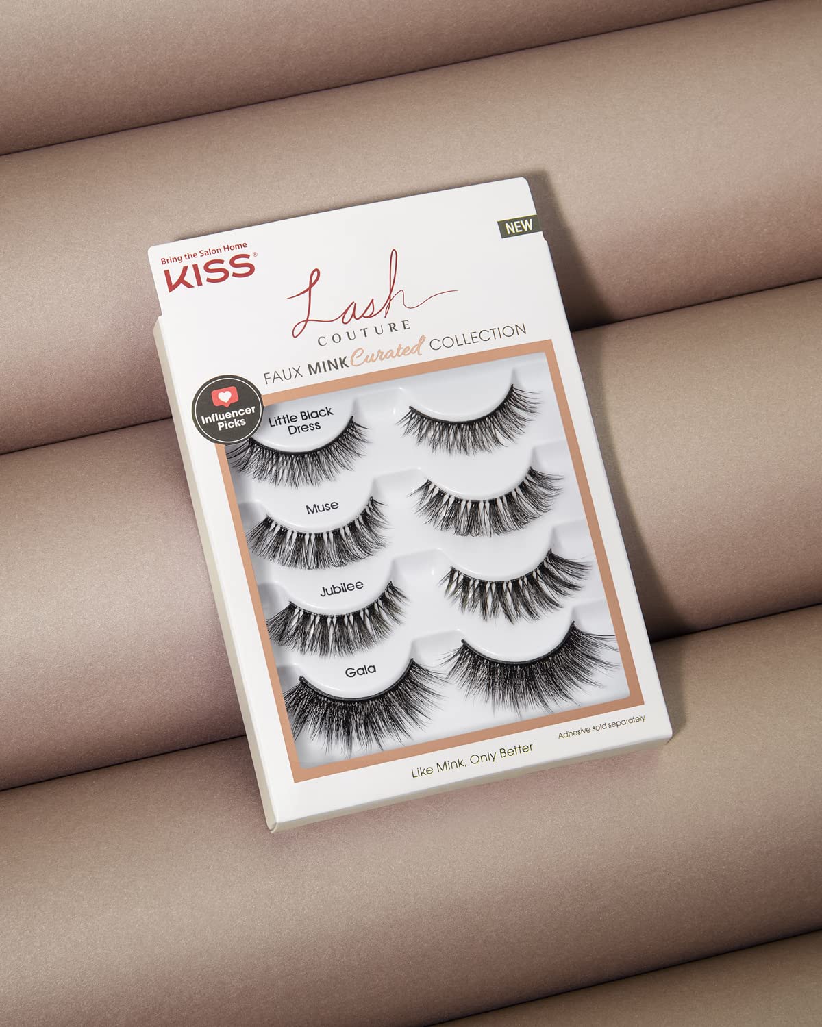KISS Lash Couture Faux Mink False Eyelashes Multipack, Celebrity Favorite Wispy Effect, Volume & Curl, Lash Extensions Look, Crisscross Pattern Beauty & Personal Care KISS