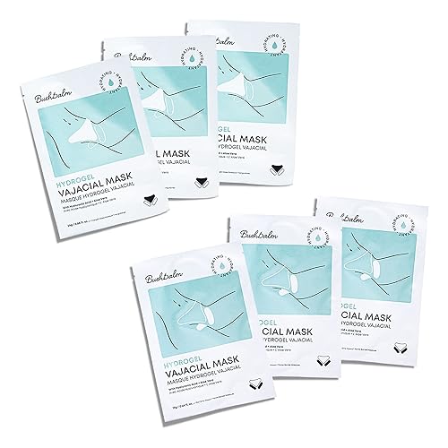 Bushbalm Hydrogel Vajacial Mask - Hydrating Mask with Hyaluronic Acid and Aloe Vera to Cool and Soothe Skin Post-Hair Removal, 3 Full Masks Set Beauty & Personal Care Bushbalm