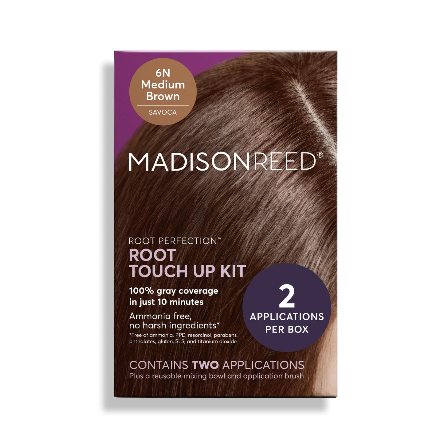 Madison Reed Root Perfection Root Touch Up Kit - 6N Savoca Medium Brown, 2 Permanent Applications, 100% Gray Coverage in 10 Min | PPD-Free Beauty & Personal Care Madison Reed