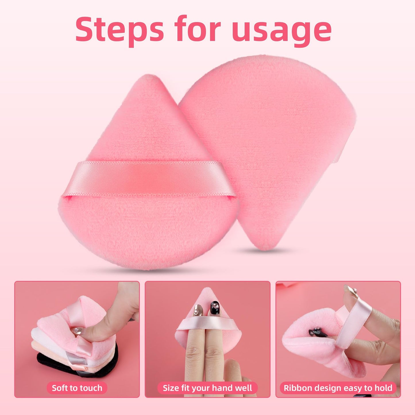 8 Pcs Triangle Powder Puff Face with Case, Cotton Soft Triangle Makeup Puff Velour Cosmetic Foundation Blender Sponge Beauty Makeup Tools for Both Dry Beauty & Personal Care MMQ