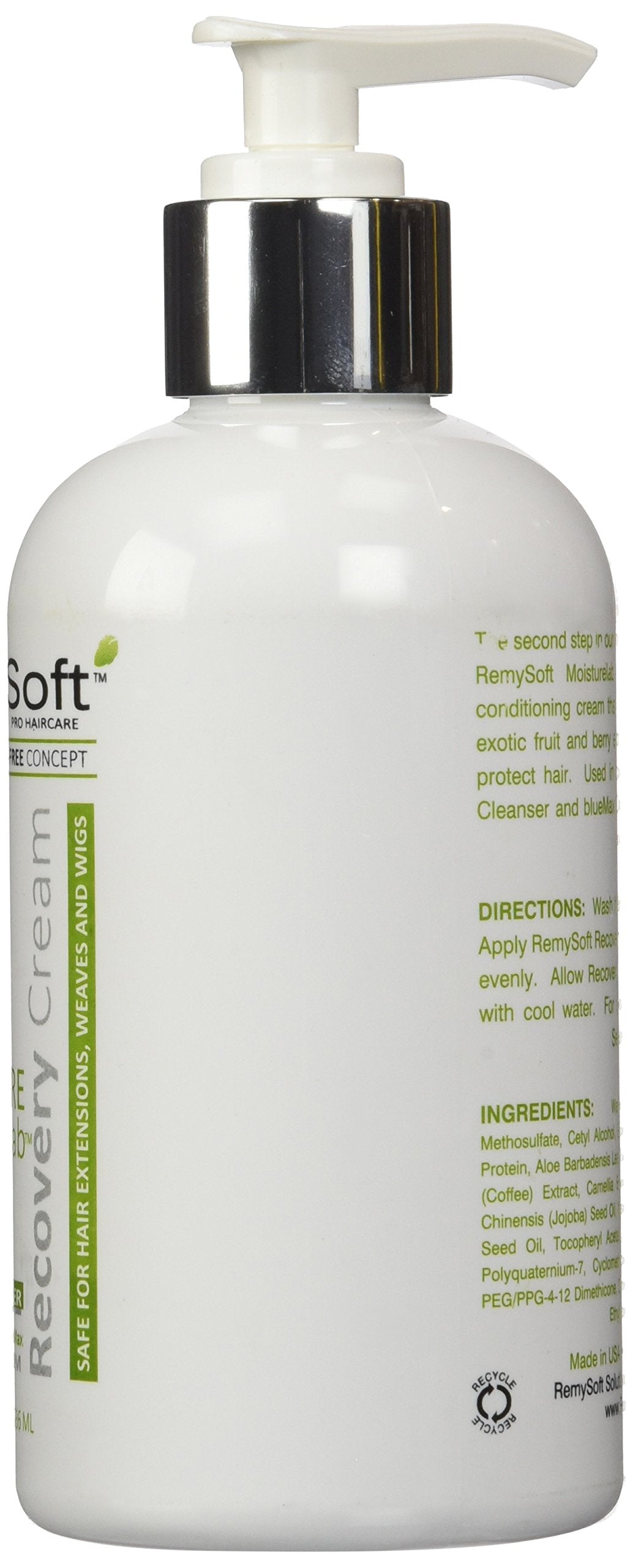RemySoft Moisturelab Recovery Cream - Safe for Hair Extensions, Weaves and Wigs - Salon Formula Conditioner 8oz - Gentle Sulfate-free Lather Beauty & Personal Care RemySoft