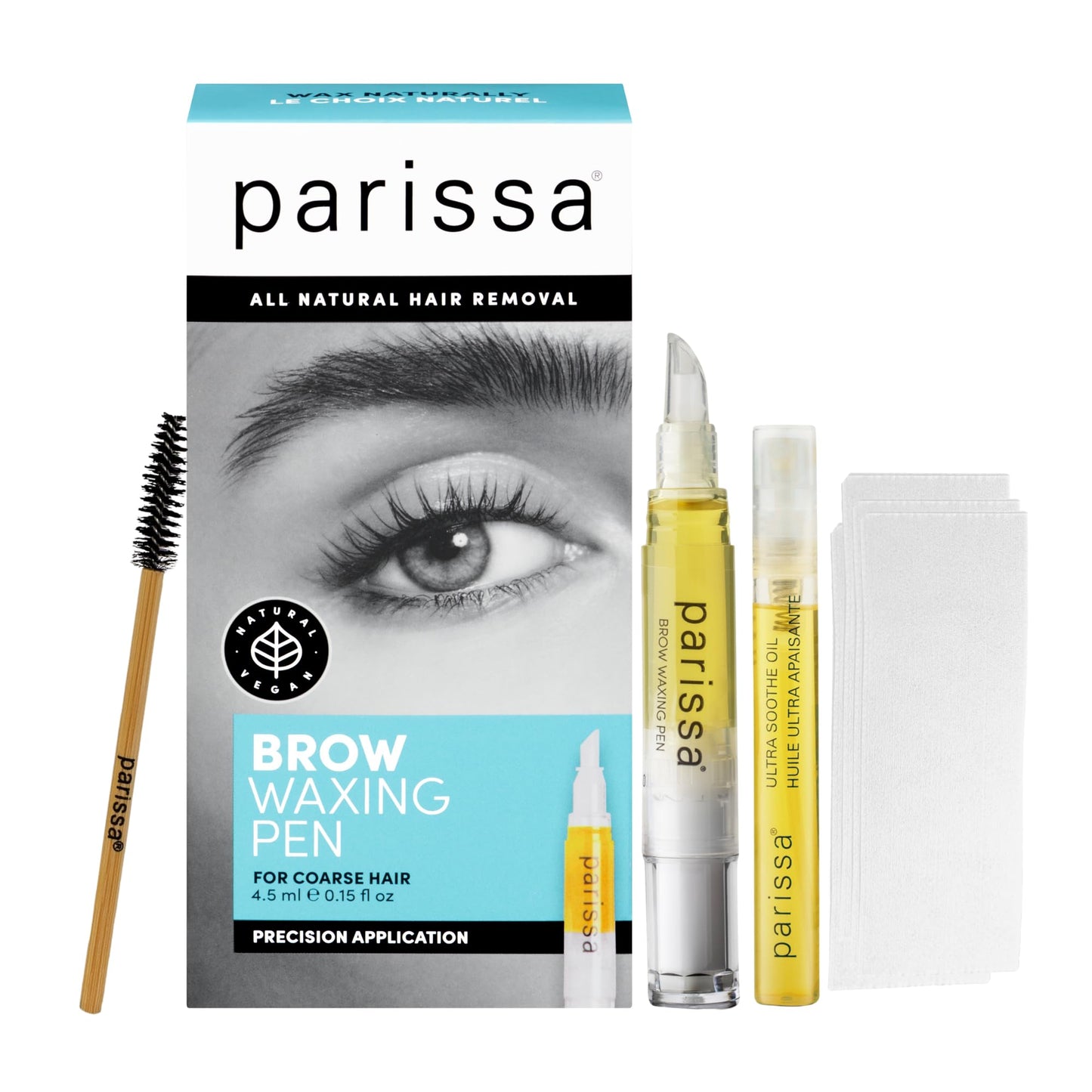 Parissa Brow Waxing Pen - Precise Eyebrow Shaping, Mess-Free Application & Coarse Hair Removal - At-Home Brow Wax Kit with 20 Strips, Brow Brush Beauty and Personal Care Parissa