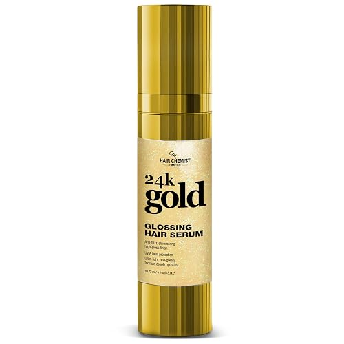 Hair Chemist 24k Gold Glossing Hair Serum 3 Ounce - Anti?Frizz High?Gloss Shine, Ultra?Light Non?Greasy Formula with UV & Heat Protection, Hydrating Beauty & Personal Care Hair Chemist