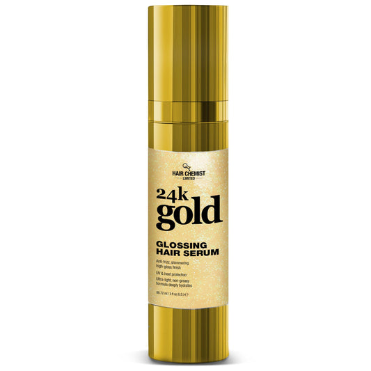 Hair Chemist 24k Gold Glossing Hair Serum 3 Ounce - Anti?Frizz High?Gloss Shine, Ultra?Light Non?Greasy Formula with UV & Heat Protection, Hydrating Beauty & Personal Care Hair Chemist