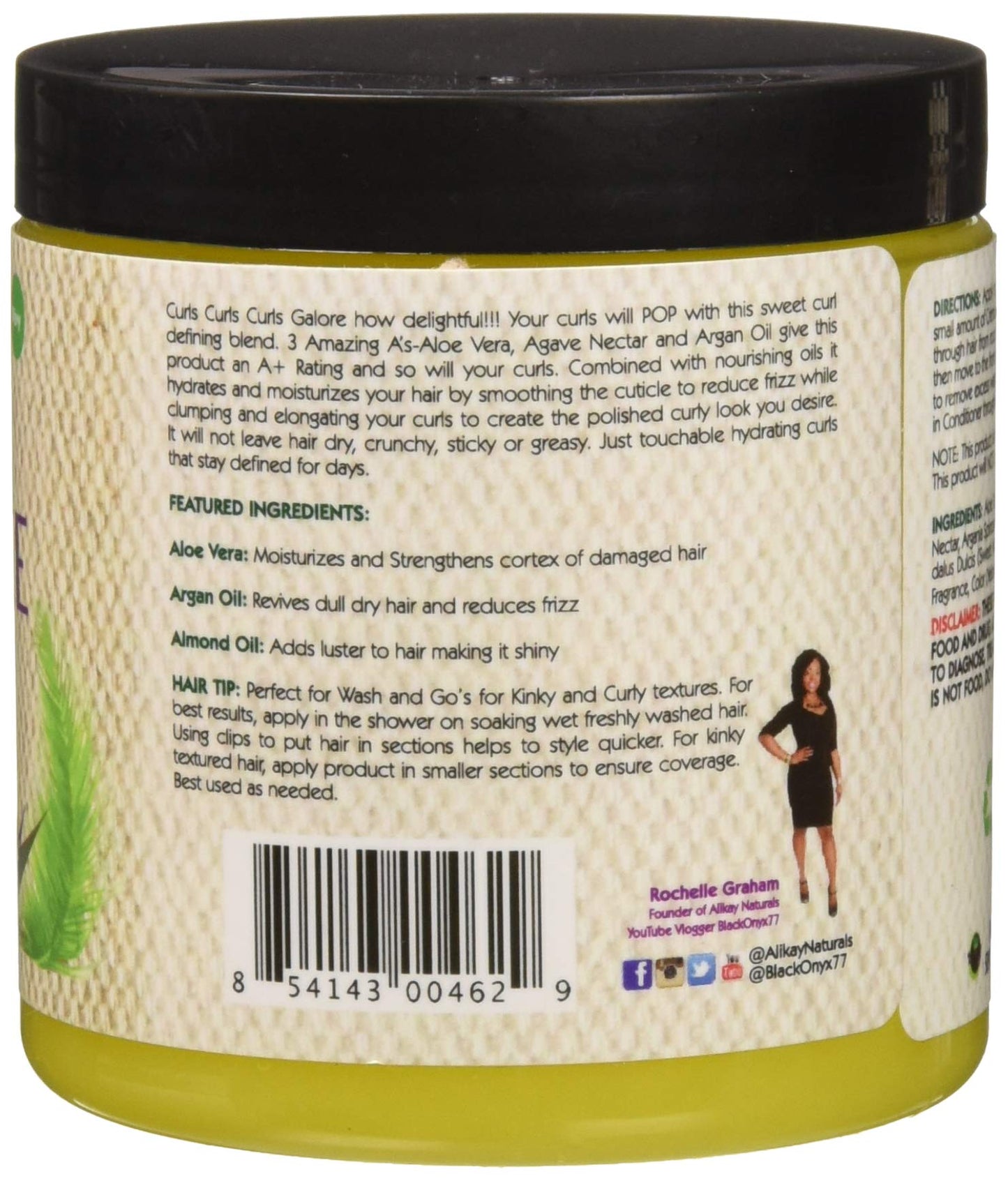 Alikay Naturals Creme Brulee Curling Delight Natural Aloe Vera, Argan Oil & Agave Nectar 8 Ounce Beauty & Personal Care Alikay Naturals