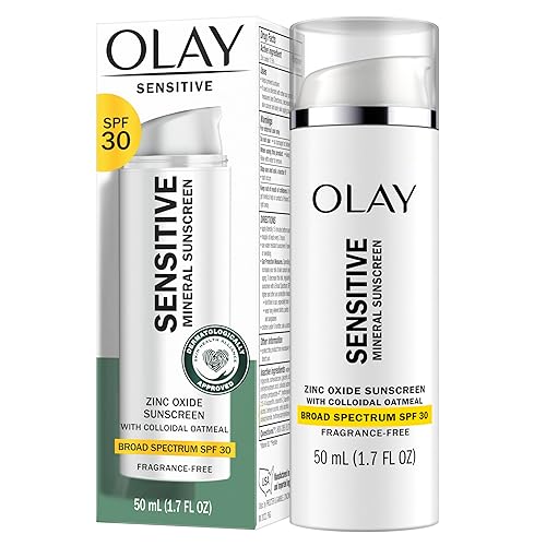 Olay Sensitive Mineral Sunscreen Zinc Oxide Sunscreen Broad Spectrum SPF 30 50 ml (1.7oz) Beauty & Personal Care Olay