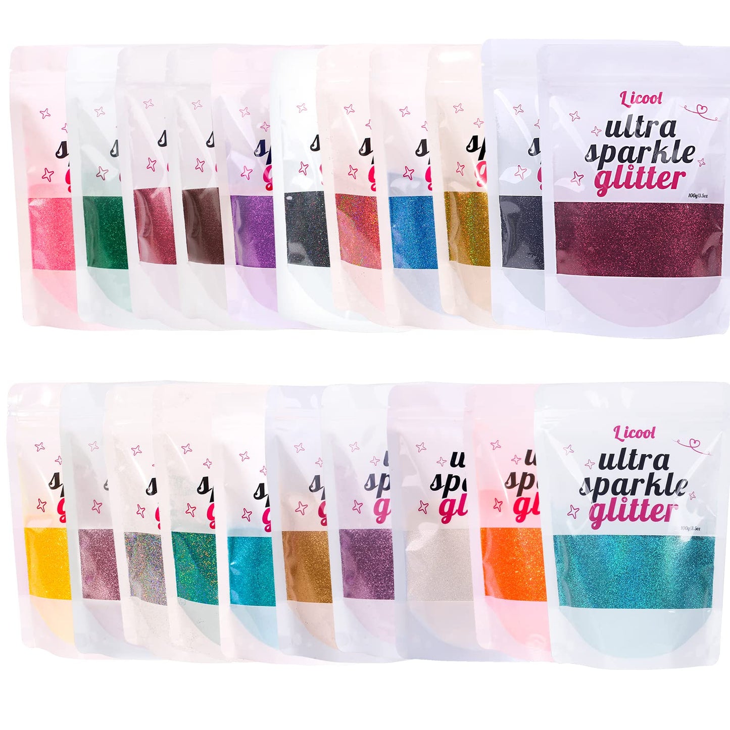 Holographic Fine Glitter, 100g Craft Glitter for Epoxy Resin, Iridescent Sequins, Loose Glitter for Face Body Hair Eye, Makeup Cosmetic Glitter Beauty & Personal Care LICOOL GLITTER