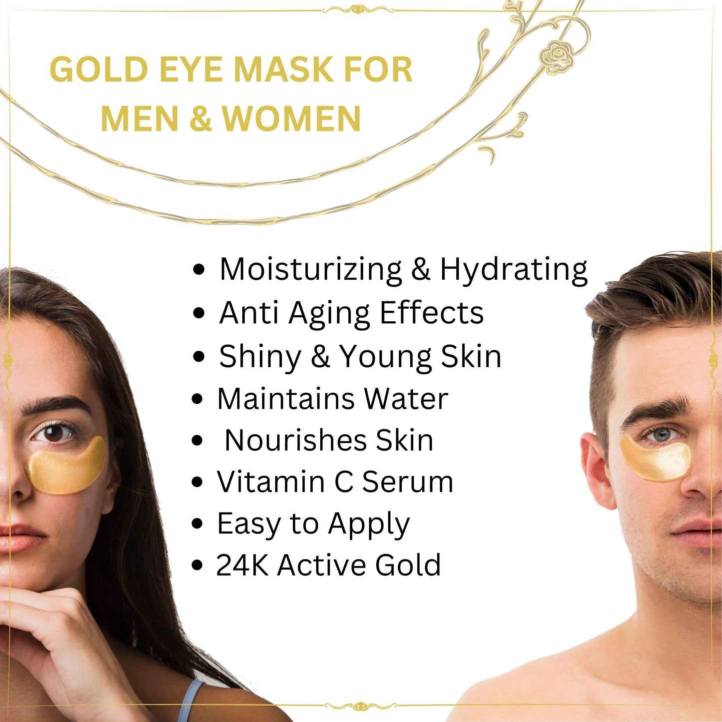 Green Cosmos 30 Pairs 24k Gold Under Eye Patches, Gold Crystal Collagen Eye Mask, Dark Circles Treatments, Removes Under Eye Bags, Collagen Gel Pads Beauty & Personal Care Green Cosmos