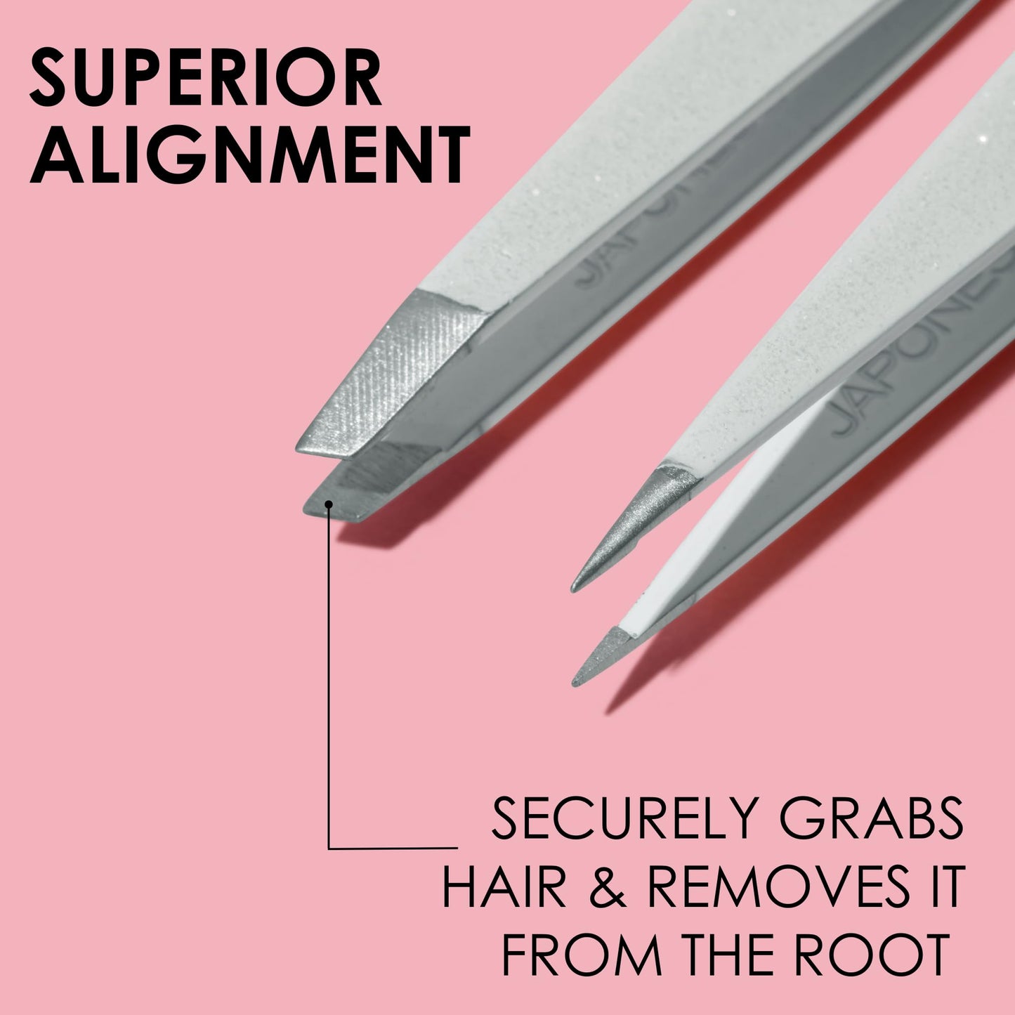 JAPONESQUE Pointed & Slant Tweezers Natural Shimmer Set, Precision Crafted, Hand Sharpened Tips for Shaping and Defining Brows Beauty and Personal Care JAPONESQUE