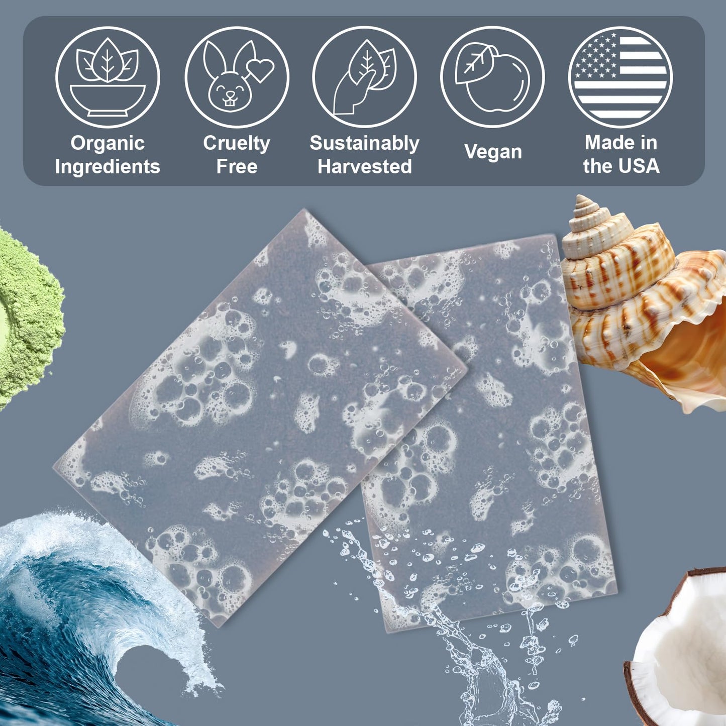 Ness Mens Soap Bar - Waves Scent - Natural Soap For Men - Mens Bar Soap With Organic Ingredients & Essential Oils - Moisturizing Bar Soap - Handmade Beauty & Personal Care Ness Organics