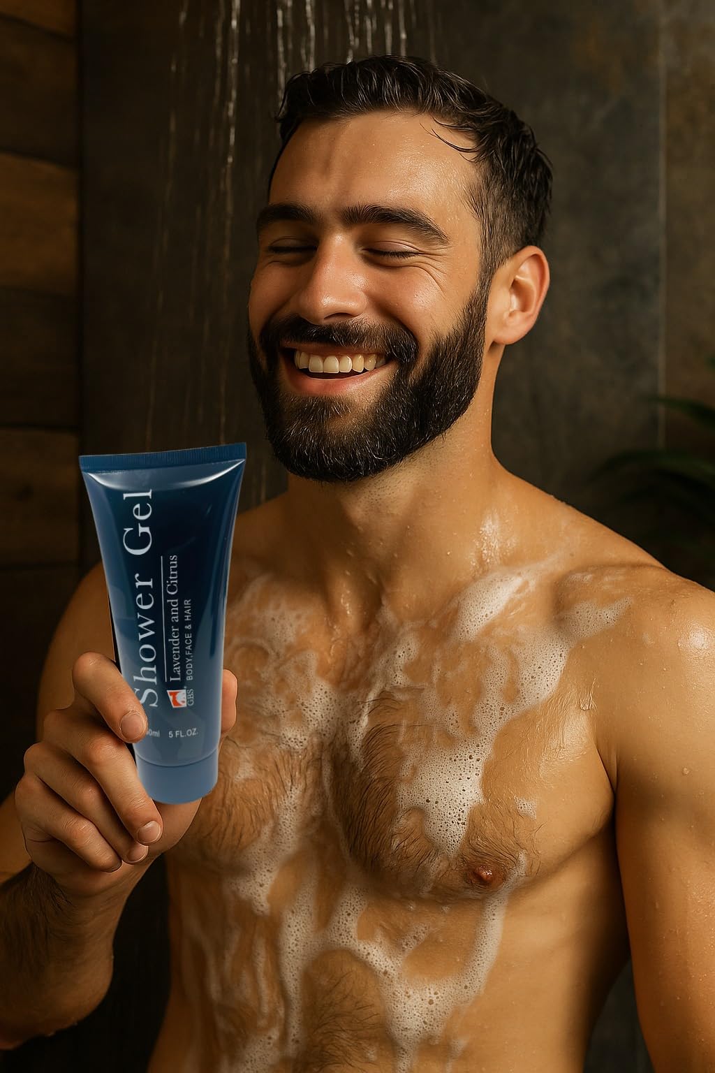G.B.S Lavender & Citrus Shower Gel & Body Soap Wash Scalp Scrubber Shampoo Brush Set for Men and Women for Daily Use 3 in 1 For Body, Face, Hair Beauty & Personal Care G.B.S