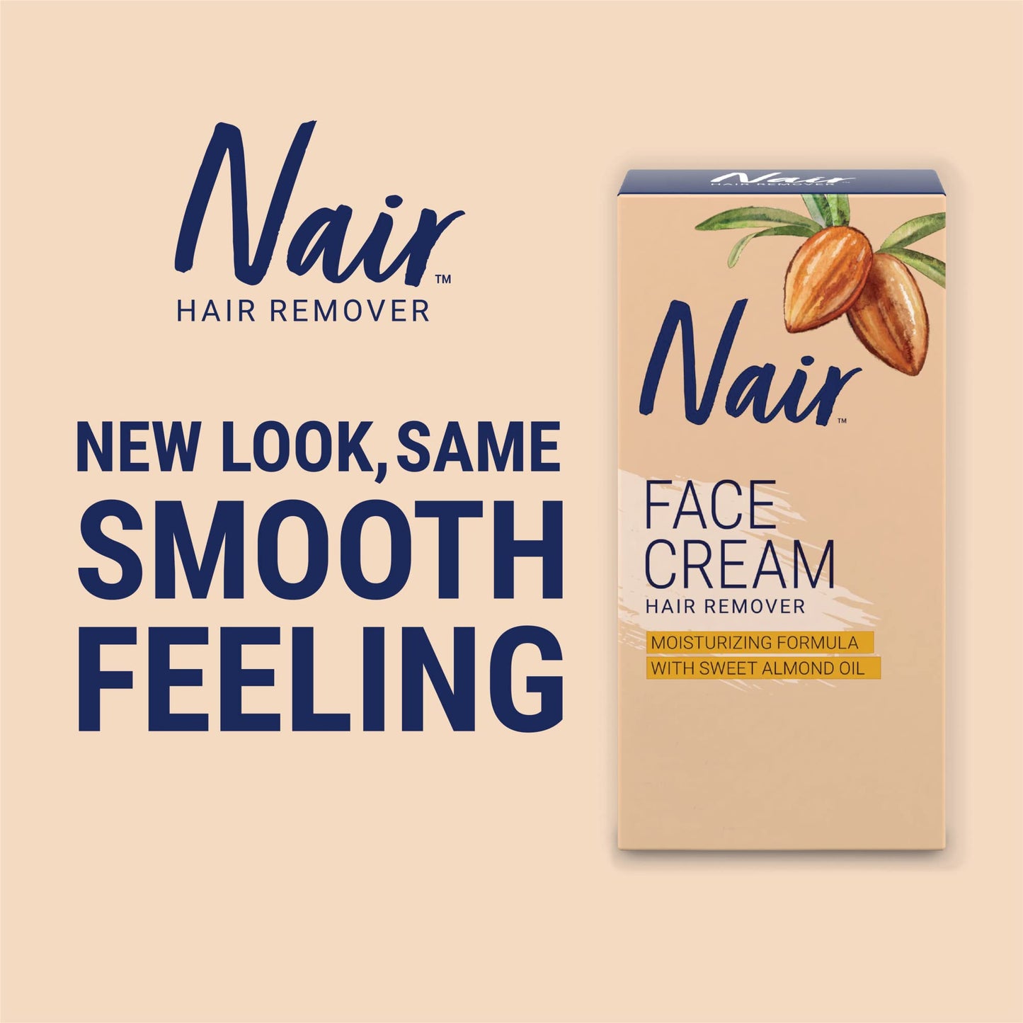 Nair Hair Remover Moisturizing Face Cream, with Sweet Almond Oil, 2OZ Beauty & Personal Care Nair