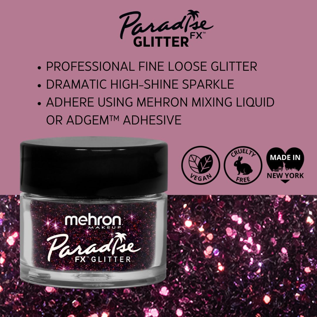 Mehron Makeup Paradise Glitter FX | Professional Cosmetic for Makeup & Art | Vibrant & Shimmering Loose Glitter .25 oz (7 g) (Cabernet) Beauty & Personal Care Mehron
