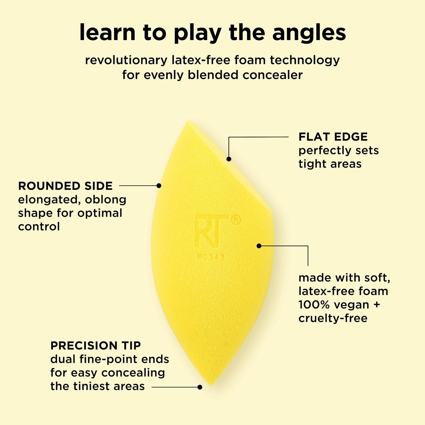 Real Techniques Miracle Concealer Sponge, Makeup Blending Sponge For Liquid & Cream Concealer, Elongated Shape For Precise Application Under Eyes Beauty & Personal Care Real Techniques