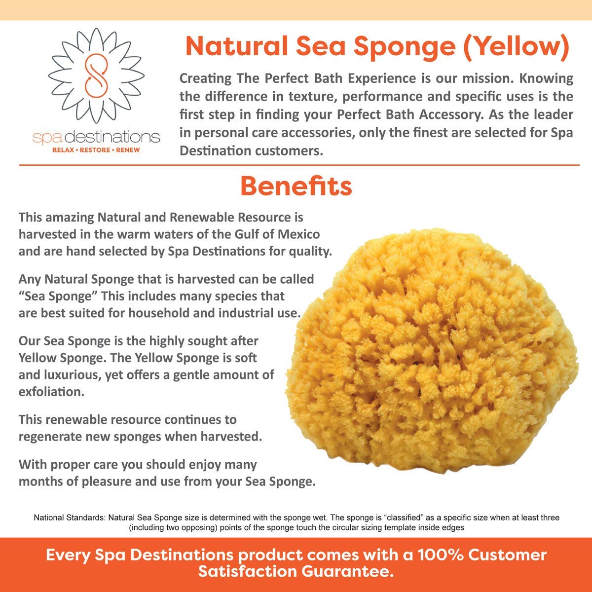 Natural Sea Sponge Small 4-5" by Spa Destinations®Creating The Perfect Bath and Shower Experience Amazing Natural Renewable Resource! Beauty and Personal Care Spa Destinations