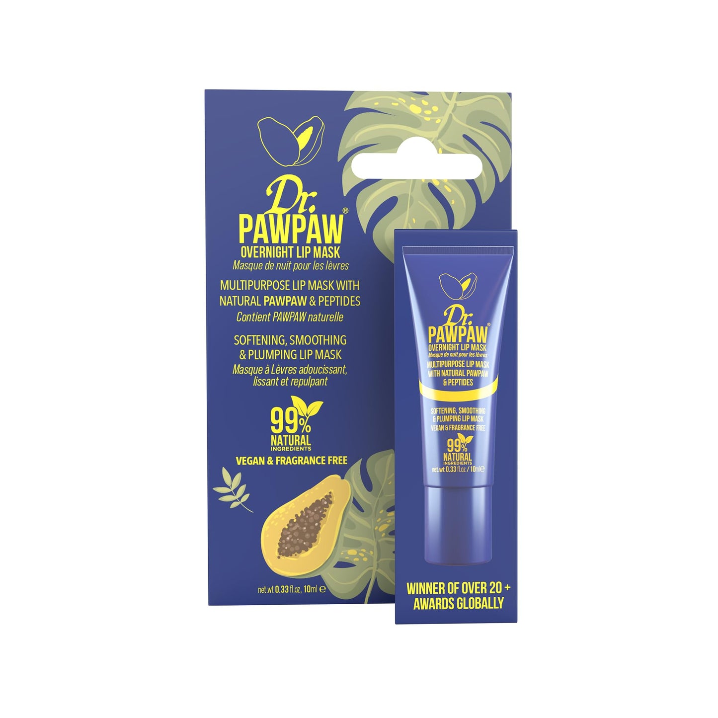 Dr. PawPaw Multipurpose Overnight Lip Mask - Lip Sleeping Mask with Peptides - Natural Lip Moisturizer for Plumper Lip - Cruelty Free - 0.84 oz Beauty and Personal Care Dr. PAWPAW ORIGINAL BALM