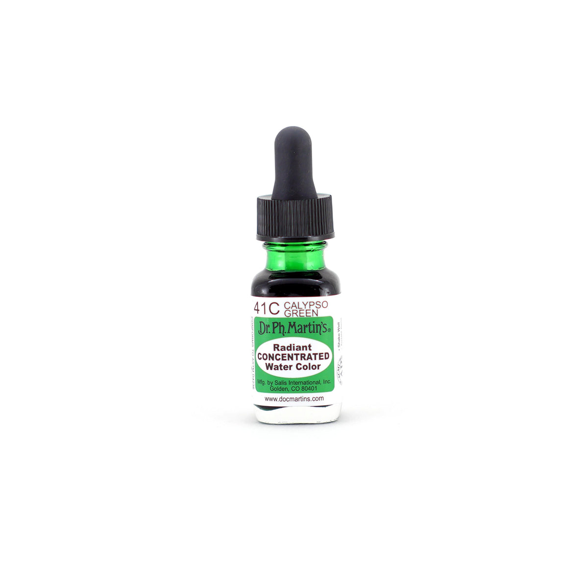 Dr. Ph. Martin's Radiant Concentrated Water Color (41C) Watercolor Bottle, 0.5 oz, Calypso Green, 1 Bottle