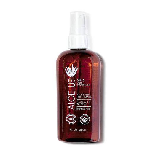 Aloe Up Light Tanning Oil With SPF 6 Sunscreen - Body and Face Tanning for Outdoor Sun - With Pure Aloe Vera Oil and Natural Oils - Absorbs Quickly Beauty & Personal Care ALOE UP