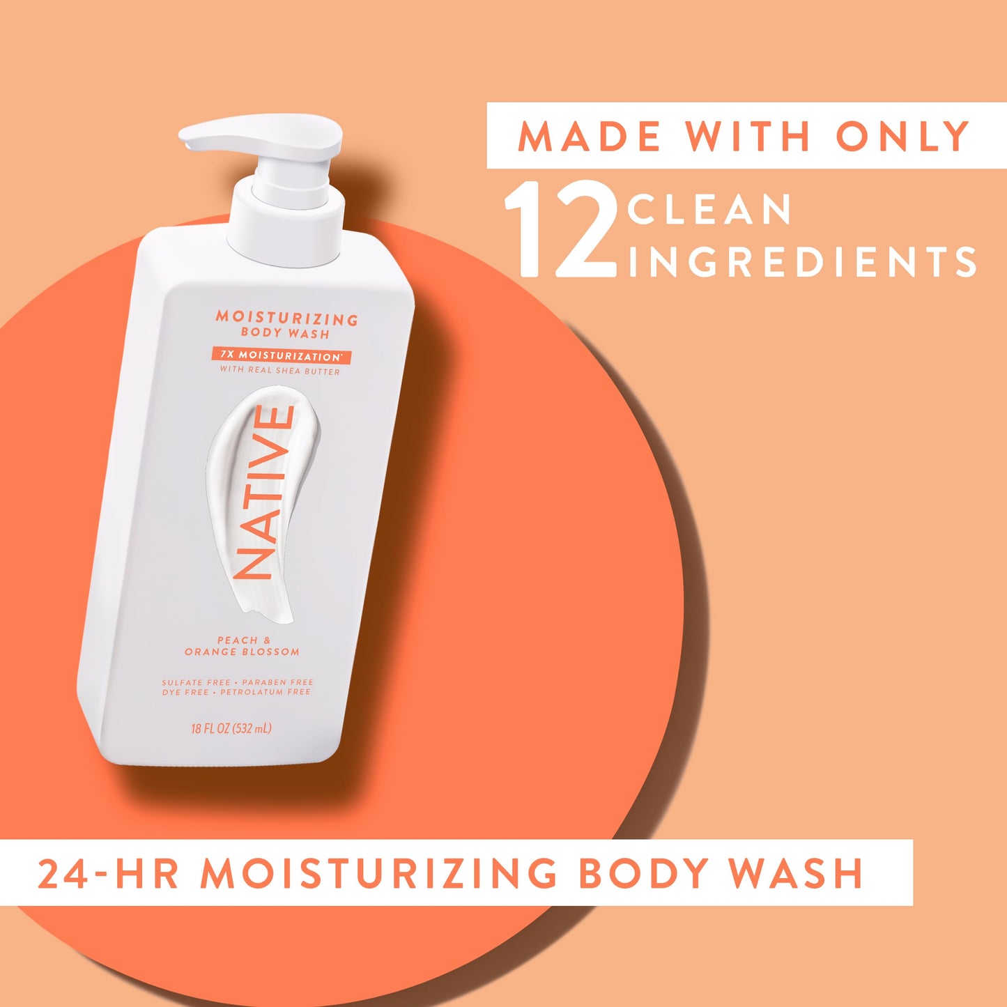 Native Moisturizing Body Wash Contains Naturally Derived Ingredients | For Women & Men, Sulfate, Dye, & Paraben Free Leaving Skin Soft and Hydrated | Beauty & Personal Care Native