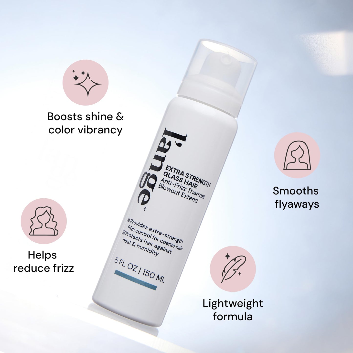 L'ANGE HAIR Extra Strength Glass Hair Anti-Frizz Thermal Blowout Extend | High-Performance Heat Protectant Spray for Ultimate Frizz Control & Shine | Beauty & Personal Care L'ANGE HAIR