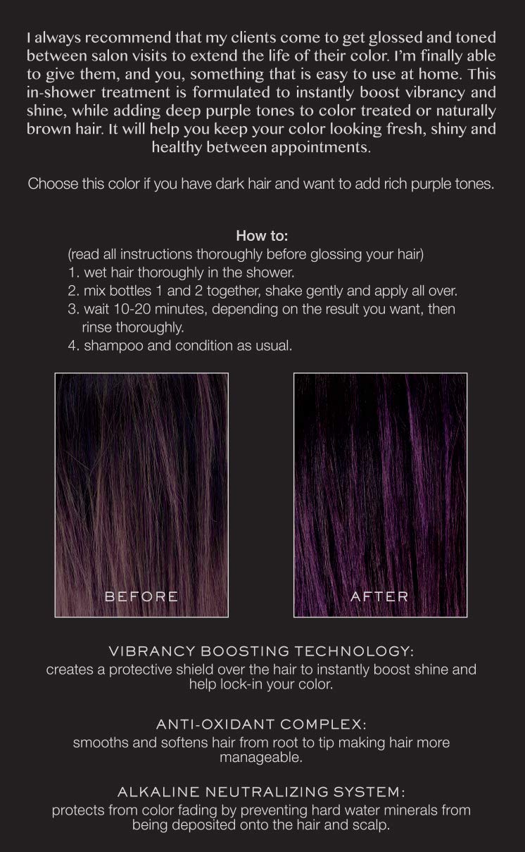 Kristin Ess Hair Gloss in Amethyst Stone Deep Rich Purple - 4 Wk Semi Permanent Hair Dye Glaze - Color Depositing Conditioner & Toner for Vibrant Beauty & Personal Care Kristin Ess
