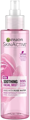 Garnier SkinActive Facial Mist Spray with Rose Water, 4.4 Fl Oz (130mL), 1 Count (Packaging May Vary) Beauty & Personal Care Garnier