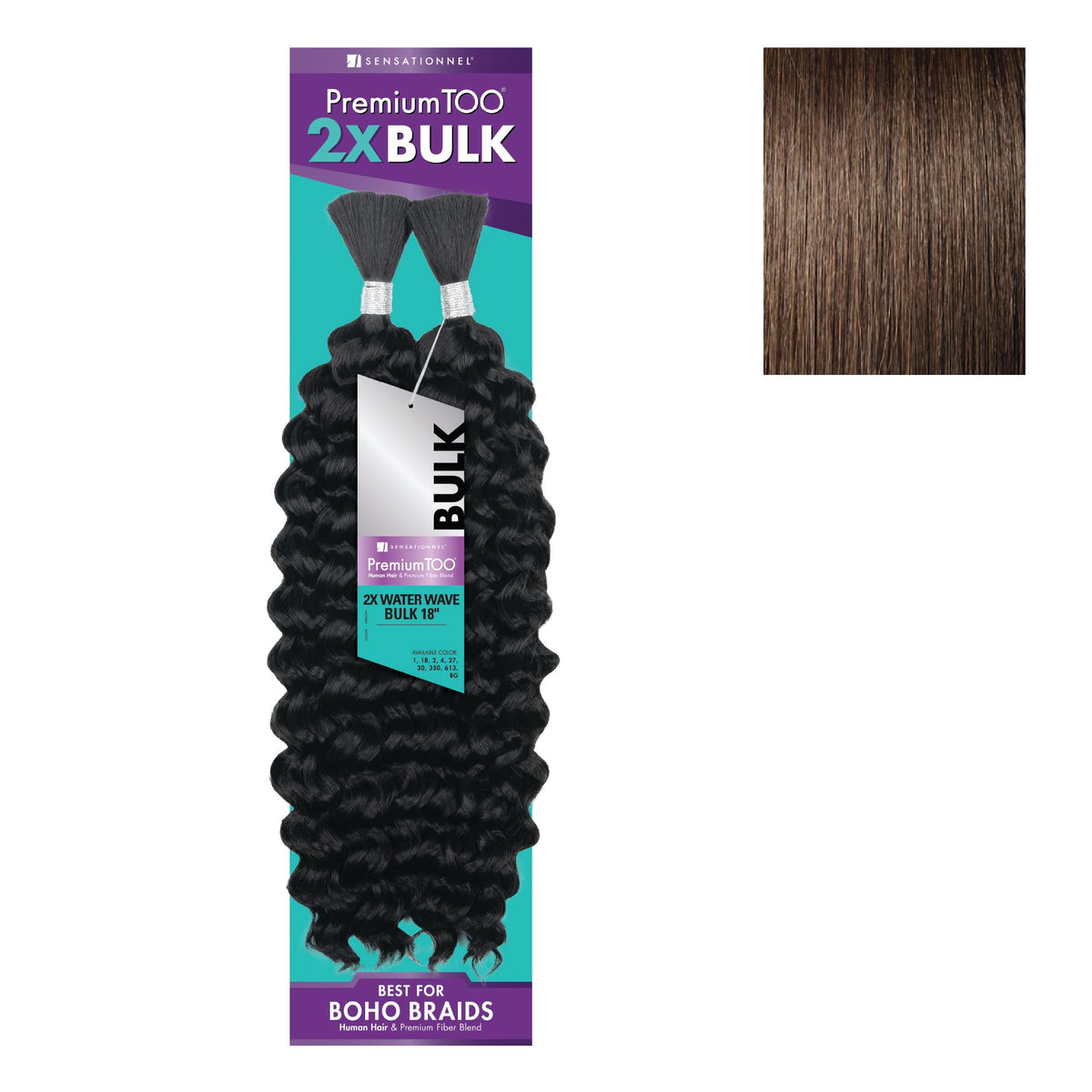 Sensationnel PremiumToo Bulk Weaving-2X Water Wave,1pk 18in, 4 MEDBROWN